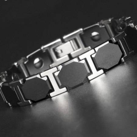 NEODYMIUM ORIGINAL MAGNETIC CERAMIC BRACELET ( black-TMB 012)