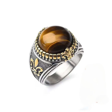 Turkish Handmade Black Stone Finger Ring For Men (112)